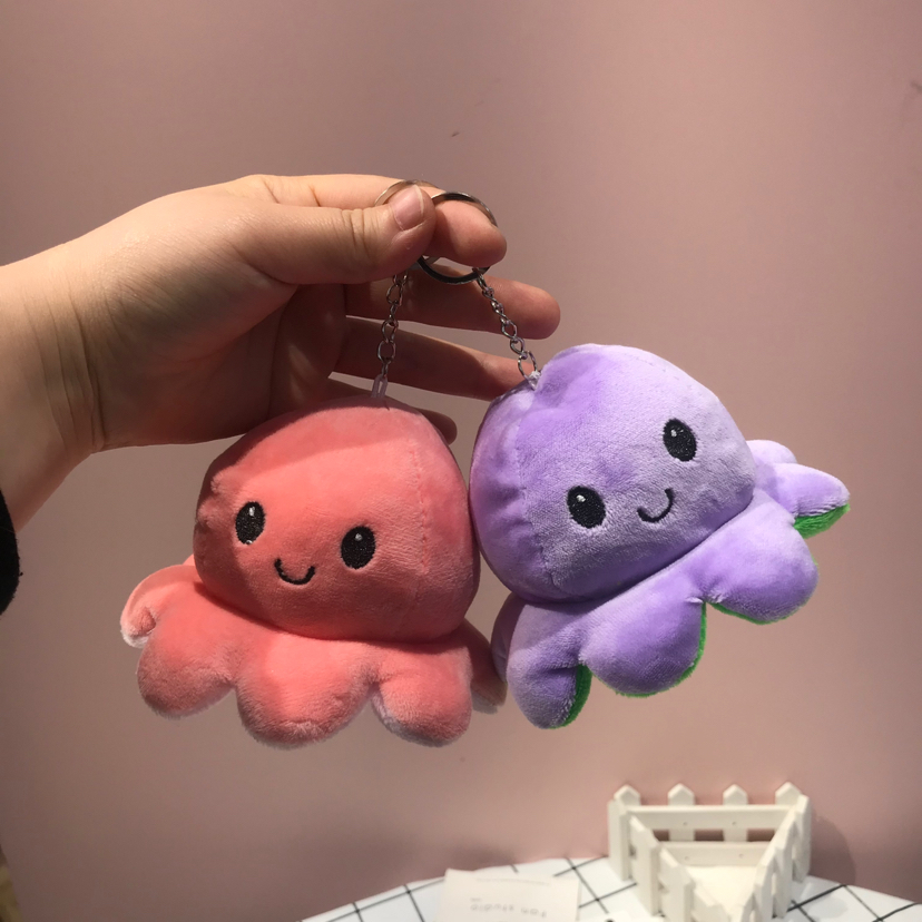 Cross-Border Hot Sale Flip Octopus Octopus Spot Plush Pendant More Sizes Pendant Plush Multi-Color Double-Sided Octopus