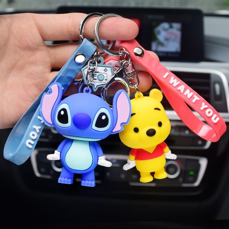 Cartoon Stitch Epoxy Doll Keychain Female Cute Ins Internet Celebrity Pendant Package Pendant Birthday Gift for Girls