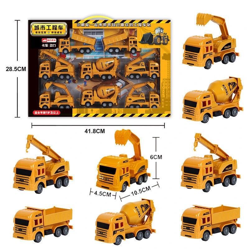 Stall Children&#039;s Pull Back Car Large Engineering Car Toys Gift Set Boy&#039;s Military Fire Car Model Gift