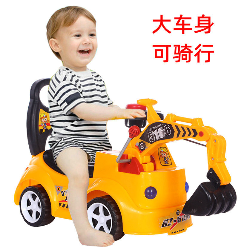 One Product Dropshipping Baby Swing Car Excavator Large Size Baby Riding Toy Music Engineering Vehicle Excavator