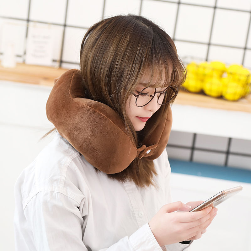 U-Shaped Pillow Cute Office Nap Cervical Spine U-Shaped Pillow Neck Support U Pillow Neck Pillow Cartoon Plane Travel Pillow Pillow