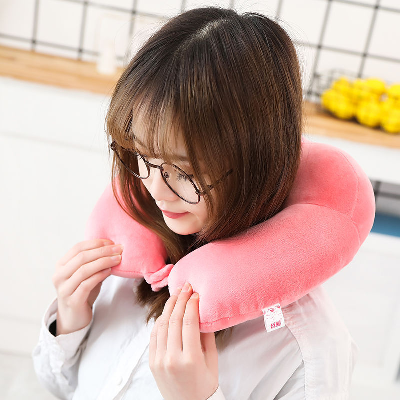 U-Shaped Pillow Cute Office Nap Cervical Spine U-Shaped Pillow Neck Support U Pillow Neck Pillow Cartoon Plane Travel Pillow Pillow