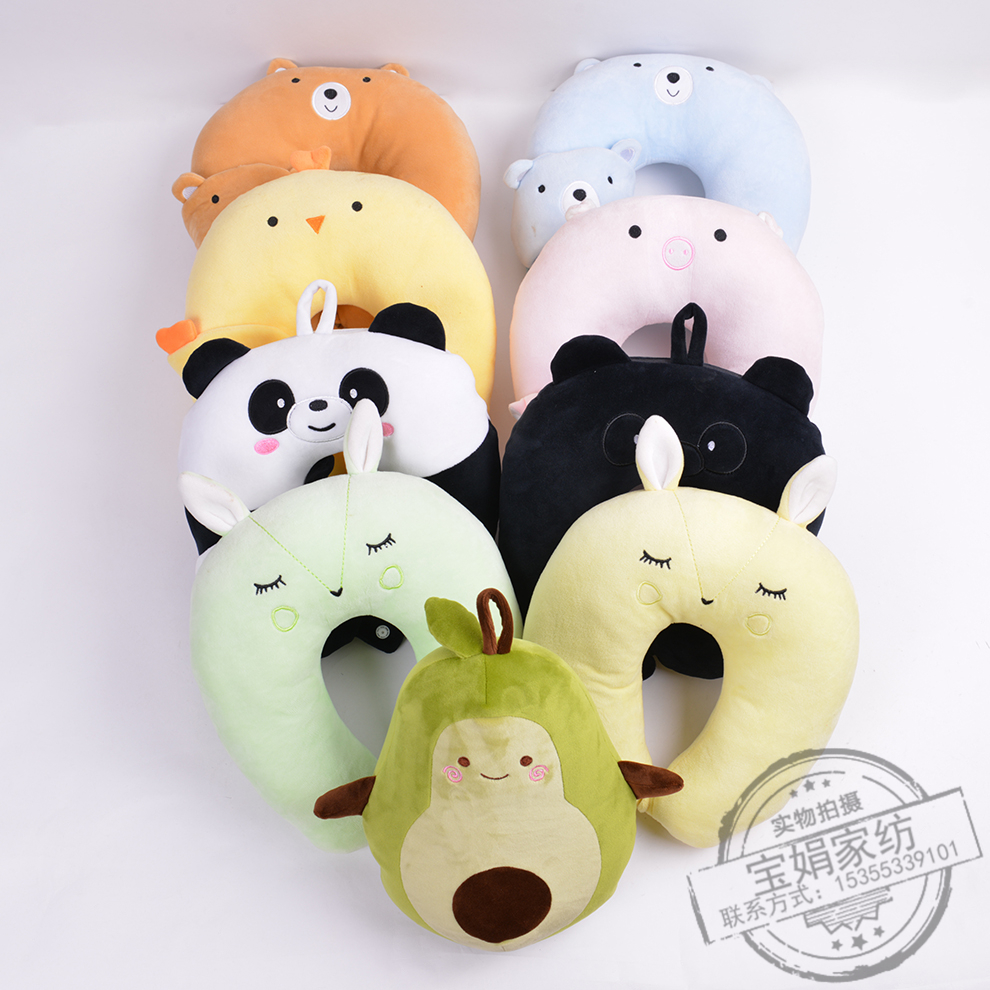 U-Shaped Pillow Neck Pillow Travel Neck Pillow Cartoon Neck Pillow Cute Pillow Student Nap Pillow with Goggle Set