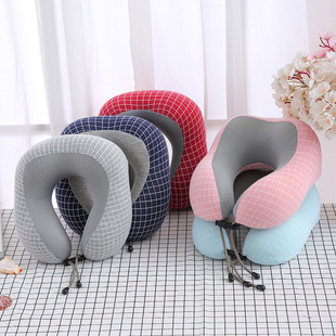 Summer Cooling Memory Foam Ice Silk U-Shape Pillow Travel Cervical Pillow Office Siesta Pillow Slow Rebound U-Shaped Pillow Portable Pillow