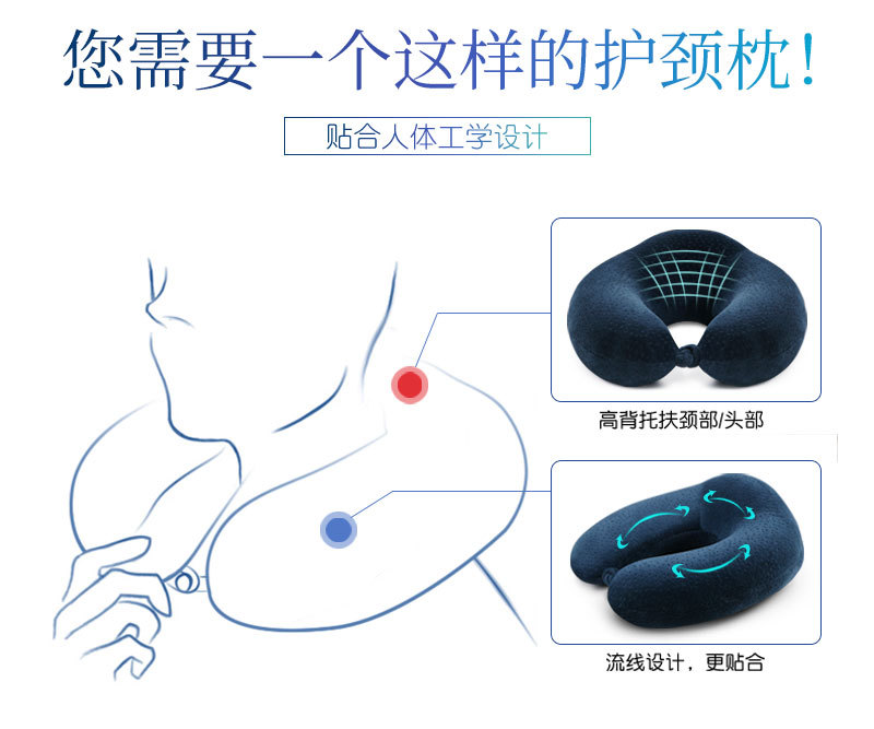 Automotive Headrest Cervical Spine Meeting Sale Gift Factory Wholesale Neck Pillow Custom OEM Car Travel U-Shaped Pillow
