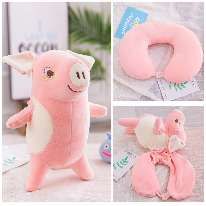 Two-in-One dolls and pillow Deformation Neck Pillow Neck Pillow Neck Pillow Dual-Use U-Shape Pillow Doll Gift with Logo