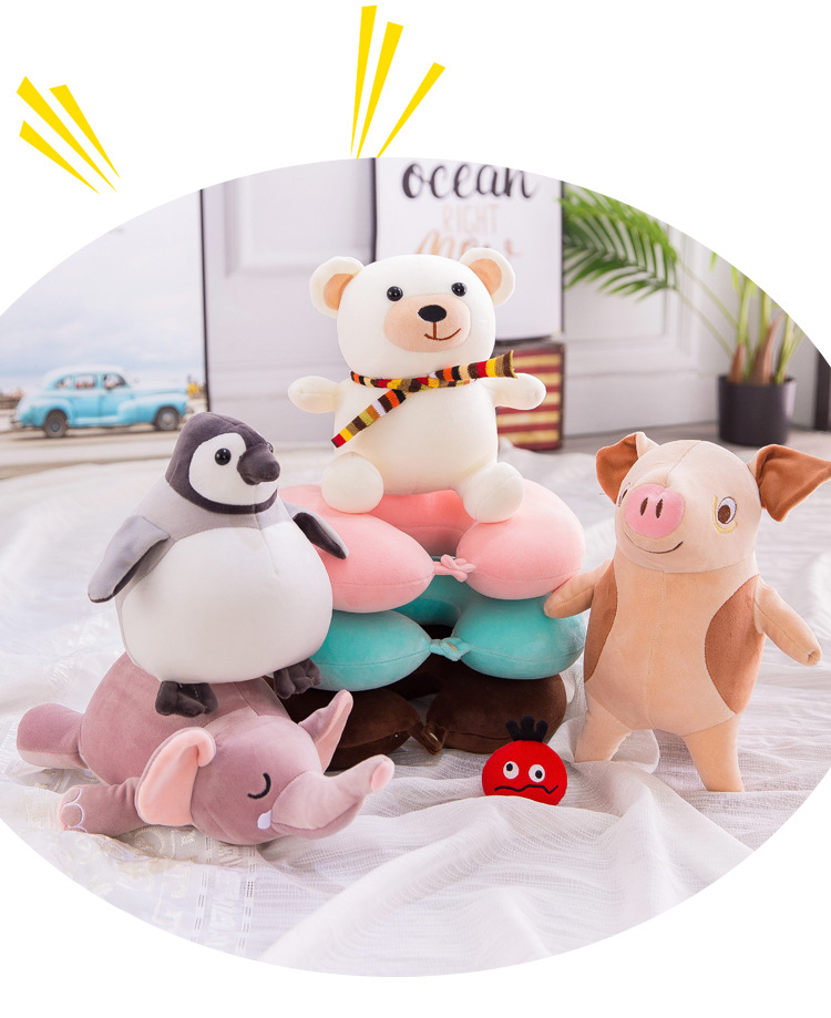 Two-in-One dolls and pillow Deformation Neck Pillow Neck Pillow Neck Pillow Dual-Use U-Shape Pillow Doll Gift with Logo Two-in-One dolls and pillow Deformation Neck Pillow Neck Pillow Neck Pillow Dual-Use U-Shape Pillow Doll Gift with Logo