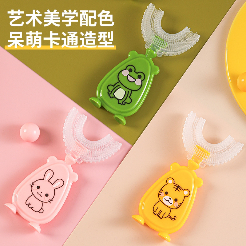 Children's U-Shaped Manual Toothbrush Liquid Silicone Soft Brush Head Standing Infant Toothbrush Children's U-Shaped Manual Toothbrush Liquid Silicone Soft Brush Head Standing Infant Toothbrush