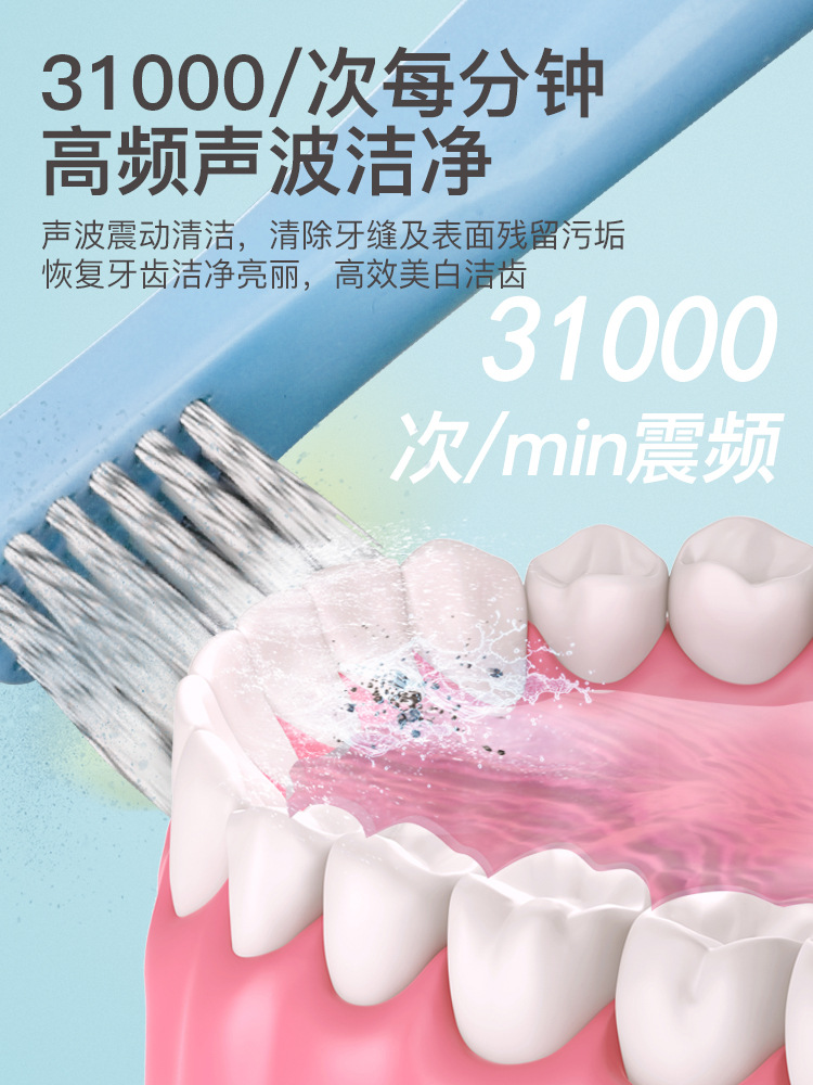 Electric Toothbrush Unisex Household Children's Rechargeable Soft Bristle Waterproof Sonic Automatic Toothbrush