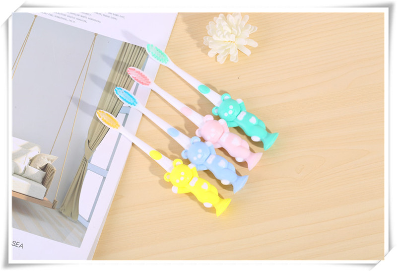 Japanese lovely cartoon 4 small rabbit bear soft bristle children 's toothbrush with suction cup baby toothbrush Japanese lovely cartoon 4 small rabbit bear soft bristle children 's toothbrush with suction cup baby toothbrush