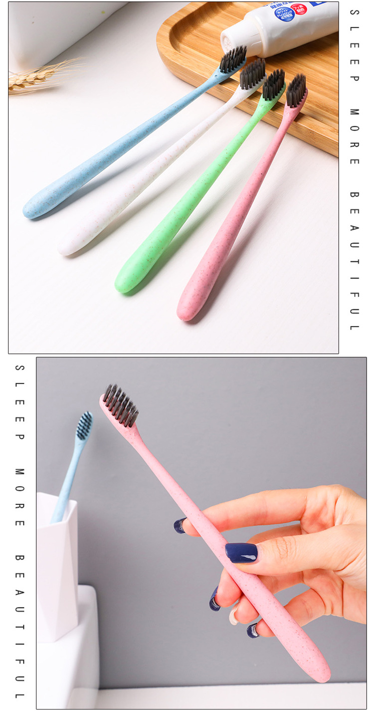 Wheat Straw Children's Toothbrush Filament Soft Hair Adult Portable Travel Couple Bamboo Charcoal Head Single Tube Packing Toothbrush Wheat Straw Children's Toothbrush Filament Soft Hair Adult Portable Travel Couple Bamboo Charcoal Head Single Tube Packing Toothbrush