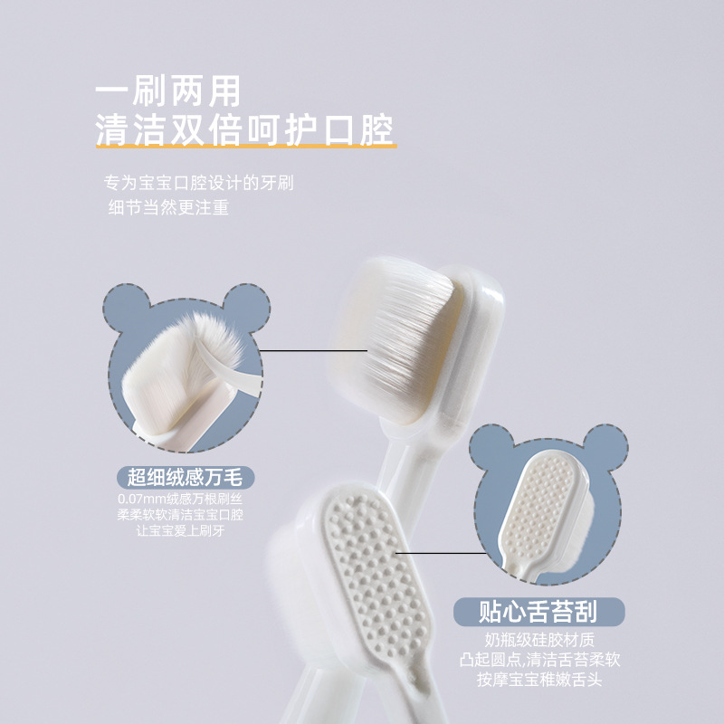 Bear Children&#039;s Universal Hair Toothbrush Single 2-10 Years Old Infants Baby Soft-Bristle Toothbrush Factory in Stock Wholesale