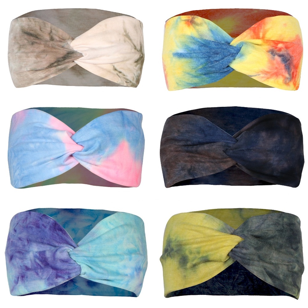 Europe and America Cross Border New Fashion Tie-Dye Fabric Cross Hair Band Hair Accessories Women's Yoga Running Exercise Hair Band Customized Europe and America Cross Border New Fashion Tie-Dye Fabric Cross Hair Band Hair Accessories Women's Yoga Running Exercise Hair Band Customized