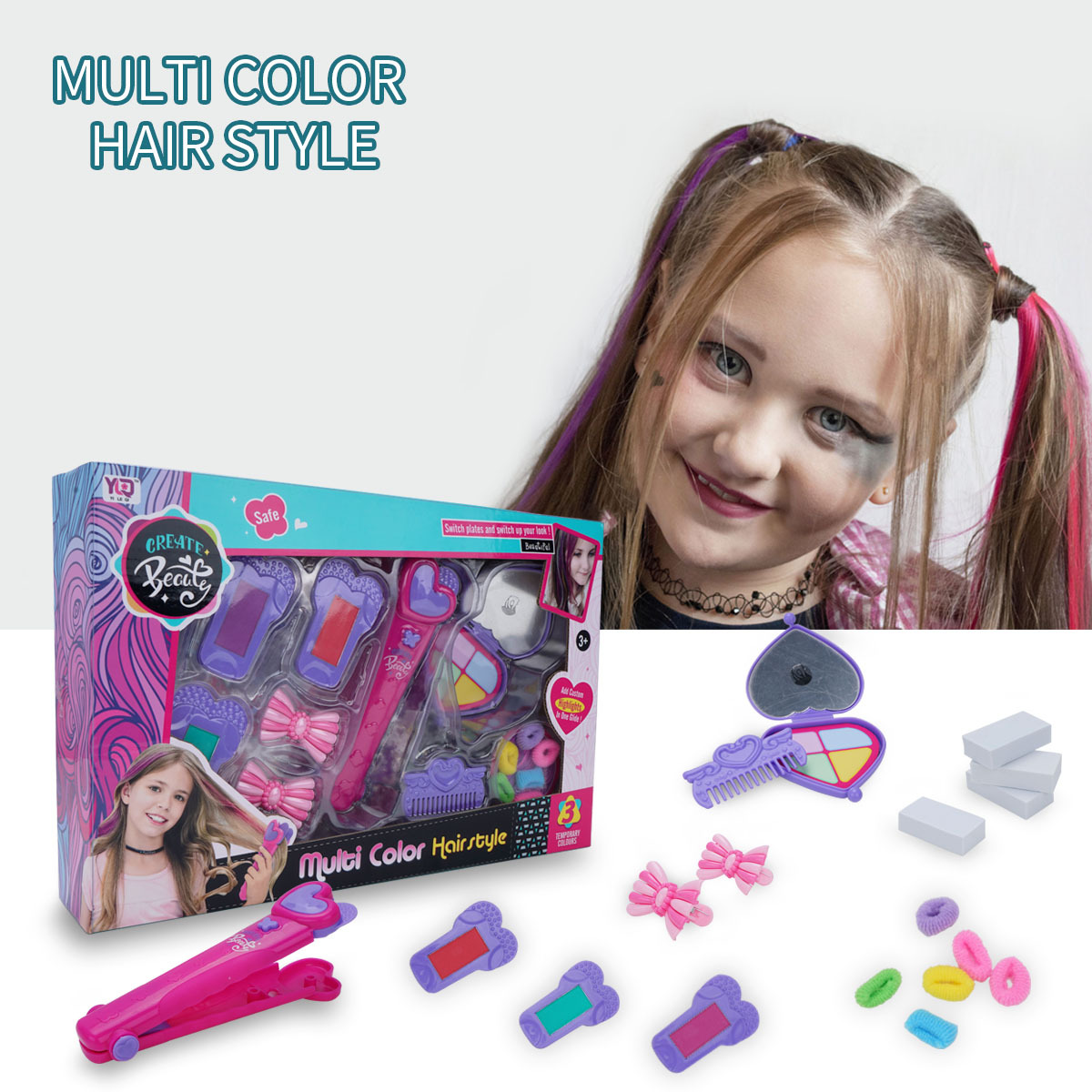 Cross-Border New Children's Hair Dyeing Stick Non-Toxic Harmless Children's Holiday Masquerade Hair Dye Cosplay Dye Cross-Border New Children's Hair Dyeing Stick Non-Toxic Harmless Children's Holiday Masquerade Hair Dye Cosplay Dye