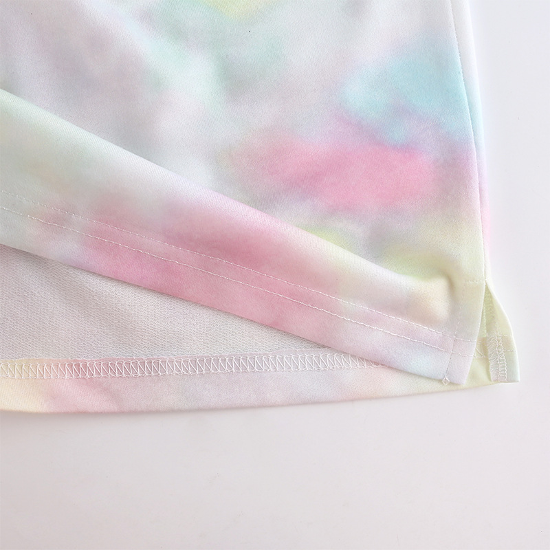 Summer 2020 Aliexpress New Women's fashion versatile tie-dye slimming Slimming crop vest shorts hair Summer 2020 Aliexpress New Women's fashion versatile tie-dye slimming Slimming crop vest shorts hair