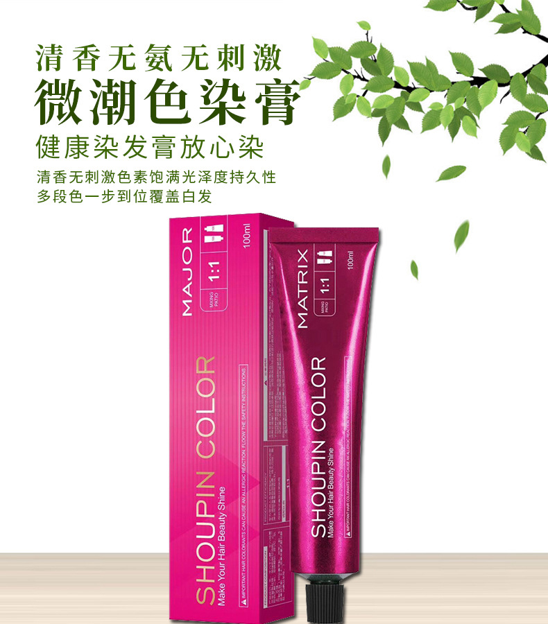 Hair Color Cream Single Color Paste Cover White Hair MultiSegment Color OneStep Black Tea Brown Blue Black Hair Dye