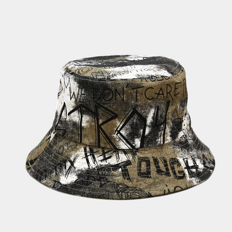 Tie-dye Letter Printing Fashion Hip-hop Unisex Bucket Hat 20