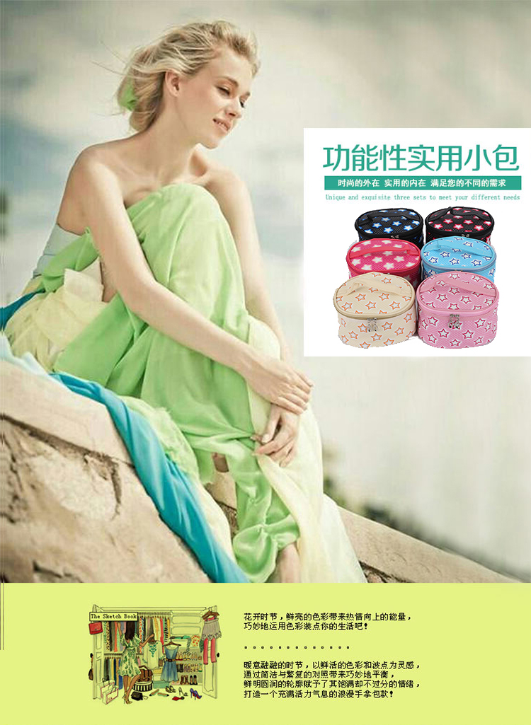 Classic plaid drum cosmetic bag, bag, gift, cosmetic bag manufacturer direct sale.