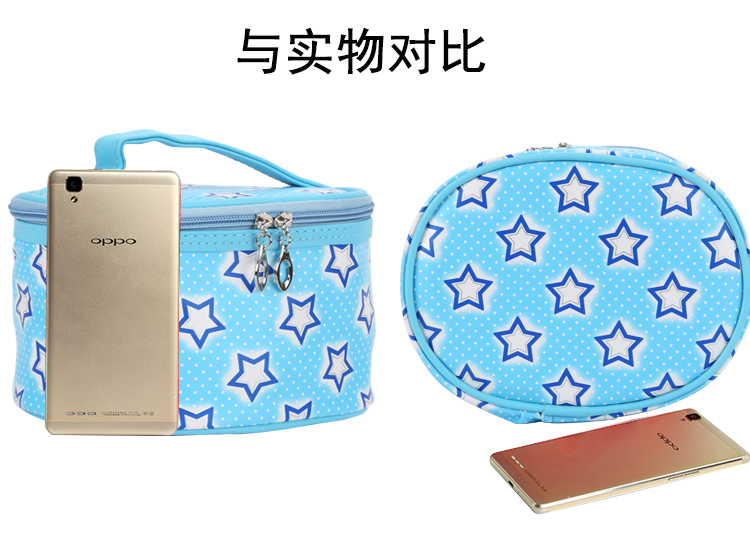 Classic plaid drum cosmetic bag, bag, gift, cosmetic bag manufacturer direct sale.
