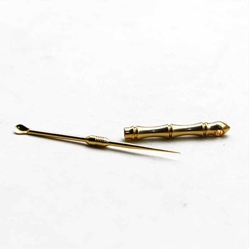 Pure Copper Brass Ear Pick Ear Picking Ear Picking Tools Two-in-One Creative Brass Toothpick Tool Toothpick Ear Pick