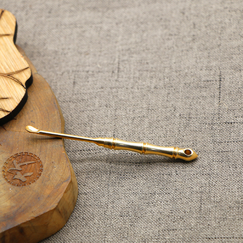 Pure Copper Brass Ear Pick Ear Picking Ear Picking Tools Two-in-One Creative Brass Toothpick Tool Toothpick Ear Pick