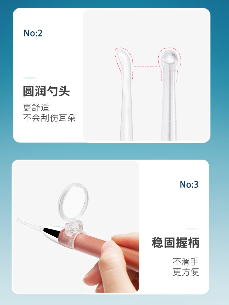 Factory Direct Sales Children's Luminous Ear Pick Tools with Light Ear Tweezers Visual Safety Ear-Picker Ear Cleaner Ear Pick Ear Pick Set