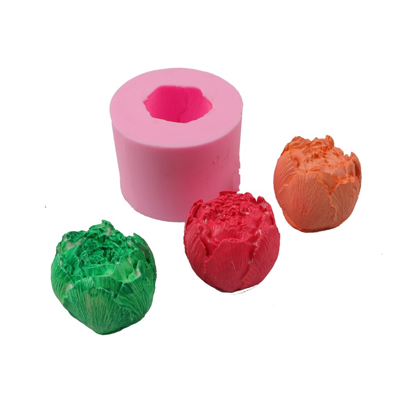 Candle Mould Austin Rose Bud Fondant Cake Mold DIY Peony Flower Fragrance Plaster Baking Tool