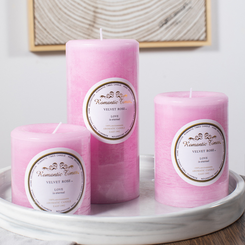 Romantic Candle Natural Organic Essence Oil Deodorant Cylindrical Aromatherapy Candle Wedding Fragrance Candle Small Size