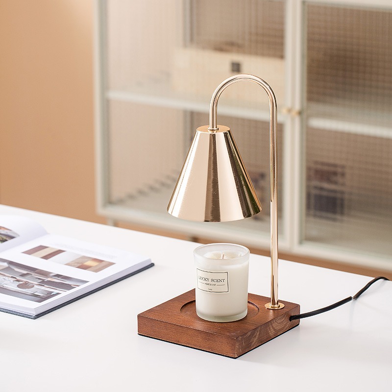 Fragrance Lamp Melting Wax Lamp Fragrance Essential Oil Melting Candle Melting Candle Lamp Bedroom Bedside Wooden Small Night Lamp Atmosphere Table Lamp