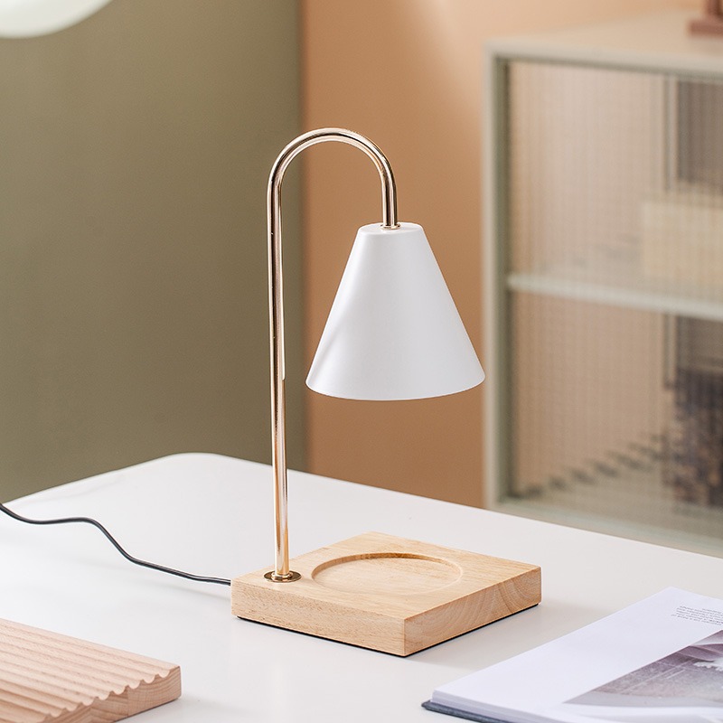 Fragrance Lamp Melting Wax Lamp Fragrance Essential Oil Melting Candle Melting Candle Lamp Bedroom Bedside Wooden Small Night Lamp Atmosphere Table Lamp