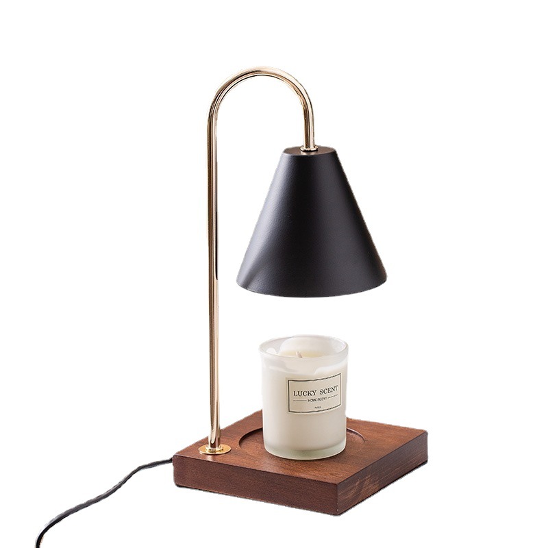 Fragrance Lamp Melting Wax Lamp Fragrance Essential Oil Melting Candle Melting Candle Lamp Bedroom Bedside Wooden Small Night Lamp Atmosphere Table Lamp