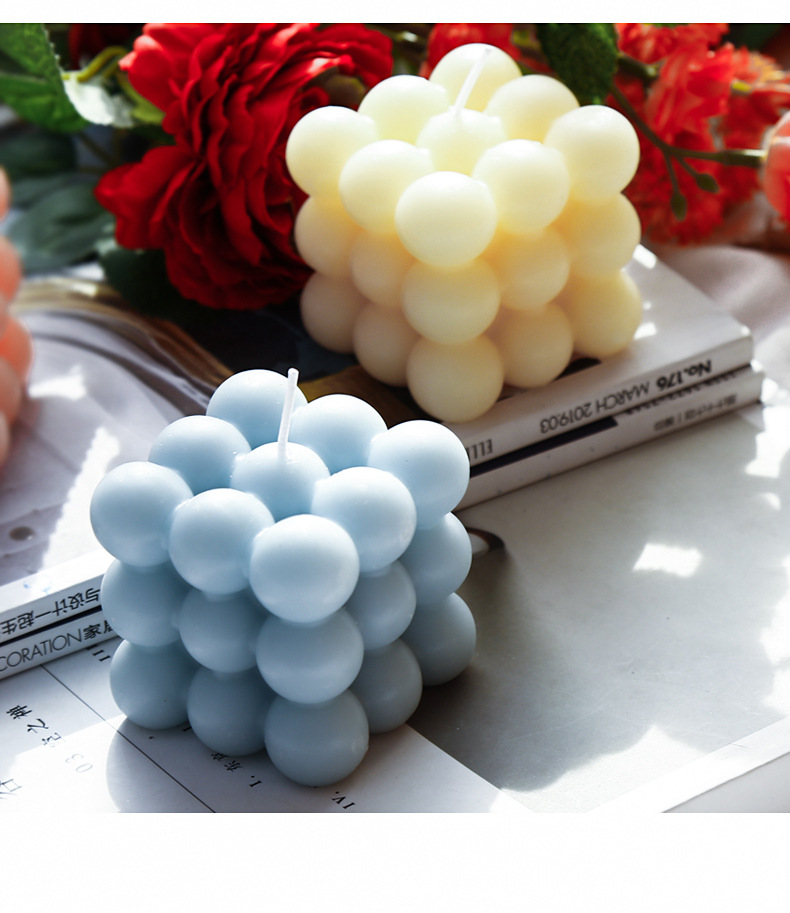 Korean Same Style Ins Internet Celebrity Rubik's Cube Aromatherapy Candle Home Fragrance Geometric Modeling Decoration Creative Photography Props