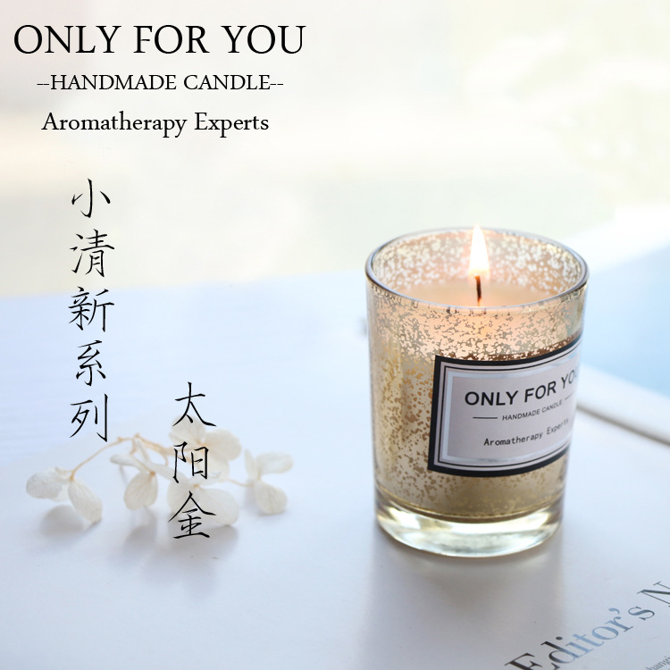 New Generation American Brand Uncovered Electroplating Gift Glass Candlestick Soy Wax Fragrance Aromatherapy Candle Gift