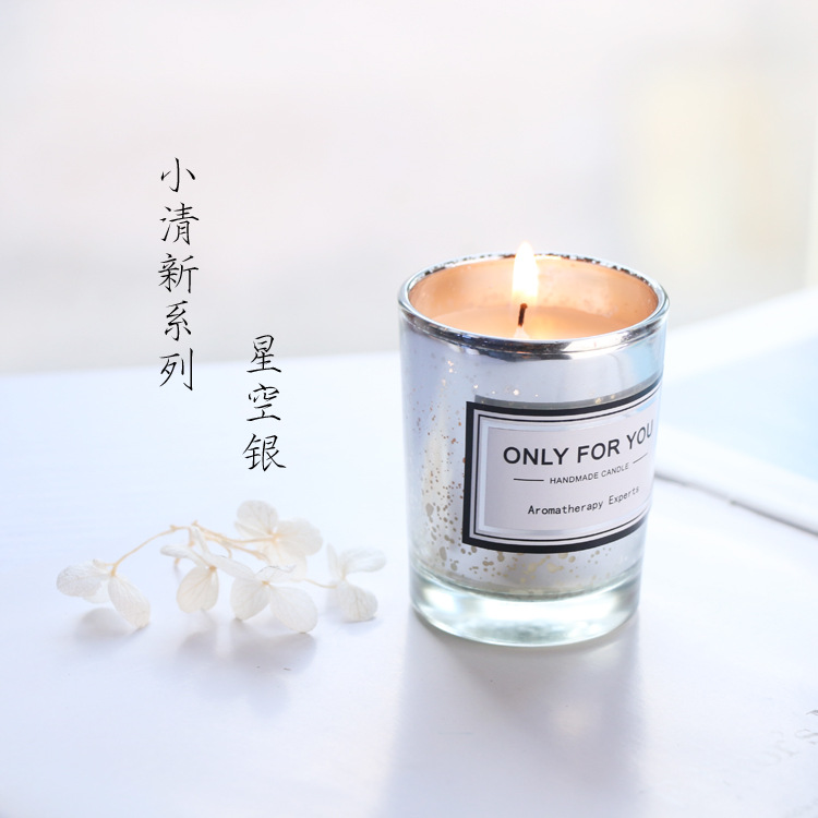 New Generation American Brand Uncovered Electroplating Gift Glass Candlestick Soy Wax Fragrance Aromatherapy Candle Gift
