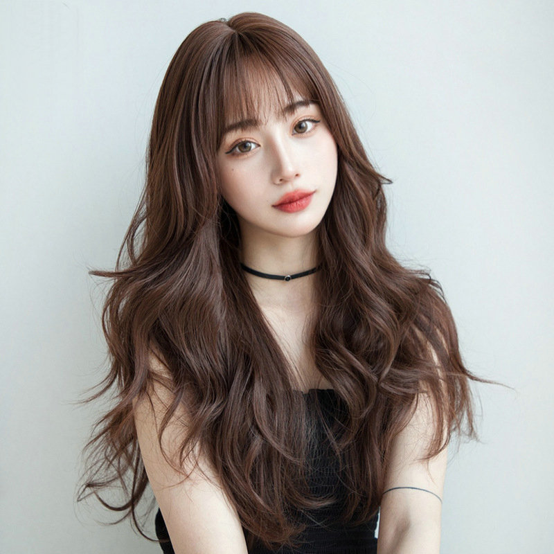 Cross-Border European and American Women's Curly Hair Manufacturers Wholesale Hair Mid-Length Long Hair Chemical Fiber Golden Gradient Wig Full-Head Wig Cross-Border European and American Women's Curly Hair Manufacturers Wholesale Hair Mid-Length Long Hair Chemical Fiber Golden Gradient Wig Full-Head Wig