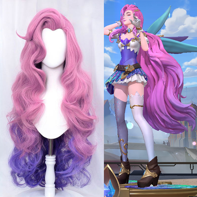 Cross-Border European and American Women's Curly Hair Manufacturers Wholesale Hair Mid-Length Long Hair Chemical Fiber Golden Gradient Wig Full-Head Wig Cross-Border European and American Women's Curly Hair Manufacturers Wholesale Hair Mid-Length Long Hair Chemical Fiber Golden Gradient Wig Full-Head Wig