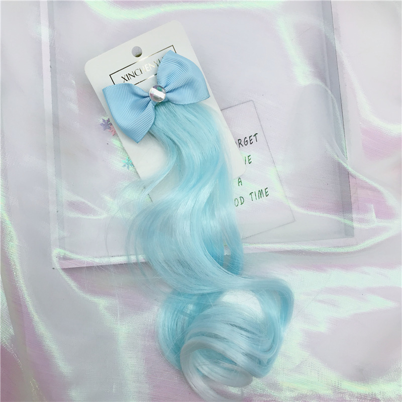 Korean New Bow Wig Barrettes Children's Wig Hair Accessories Colorful Gradient Braid Curly Hair Hairpin Barrettes Korean New Bow Wig Barrettes Children's Wig Hair Accessories Colorful Gradient Braid Curly Hair Hairpin Barrettes