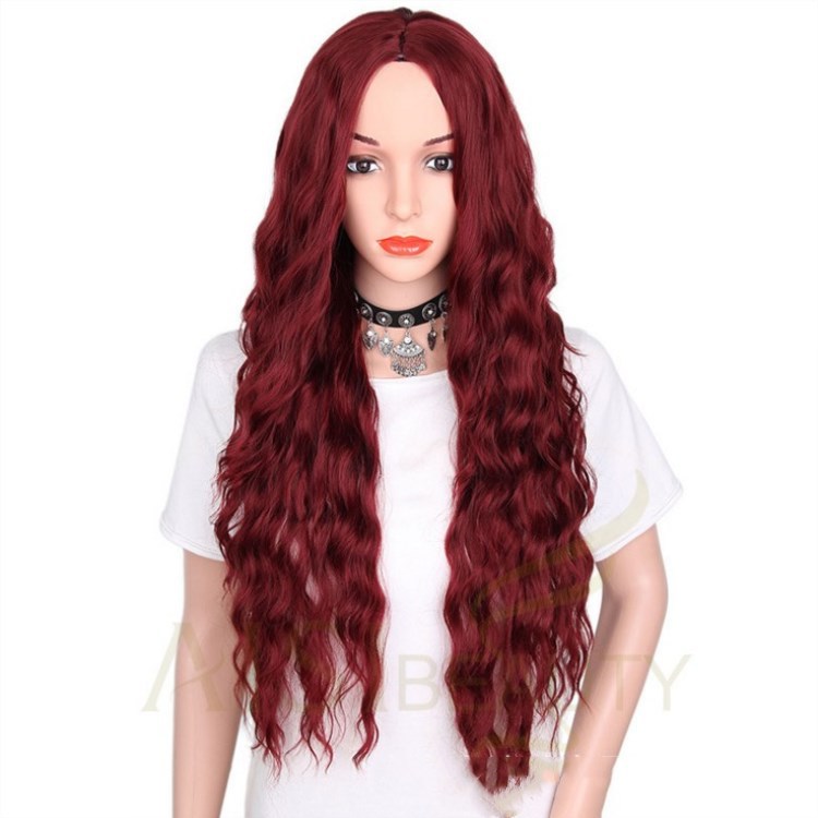 European and American Style Wig Hot-Selling Mid-Length African Small Curly Wig Black Wine Red Multi-Color Curly Hair Factory Direct Sales