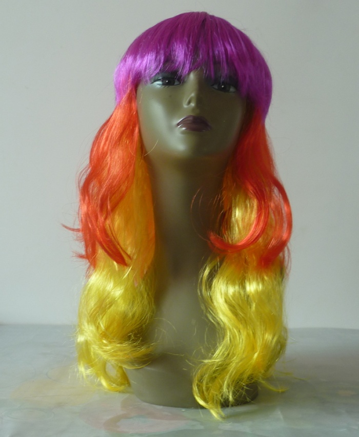 Curly wig can make other three color wig hair 