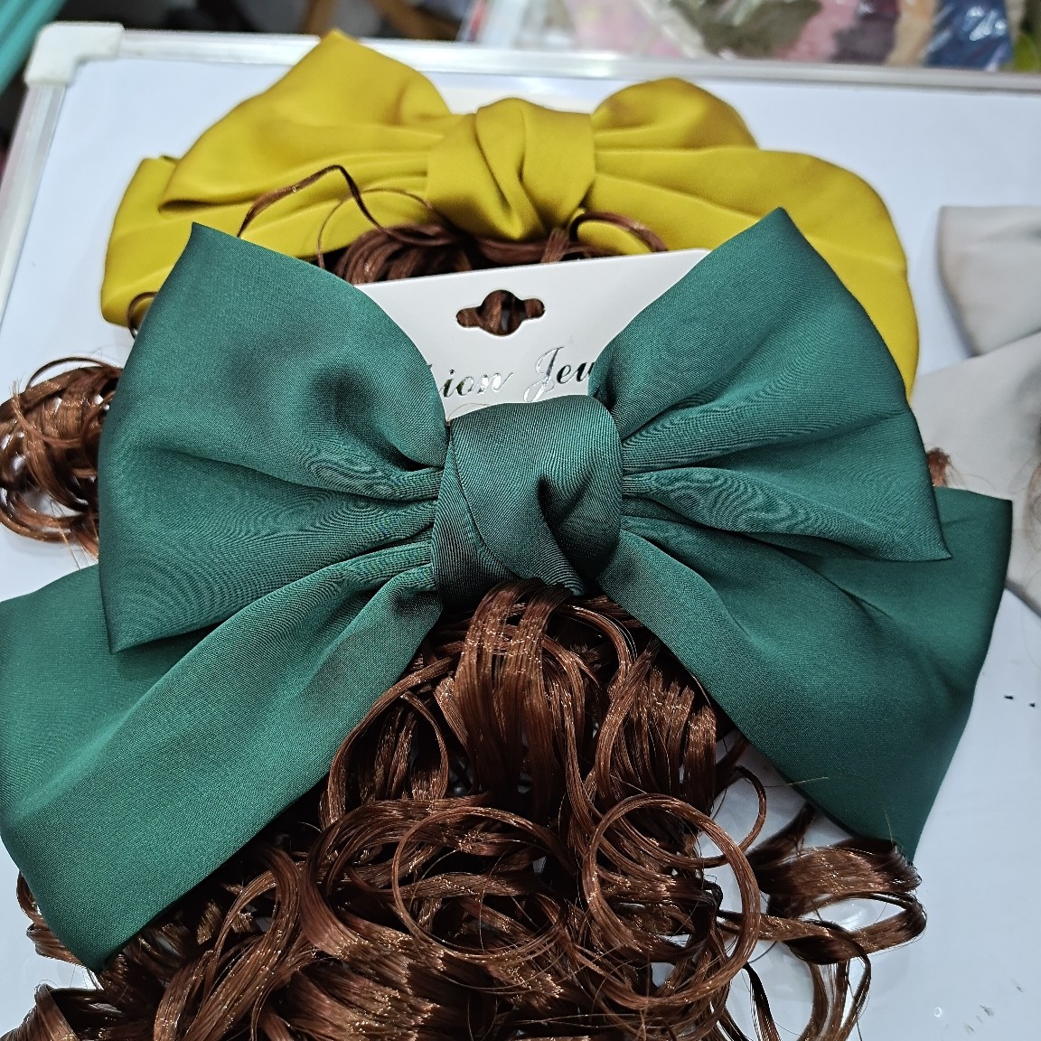 Children's Wig Headwear Bow Hairpin Princess Style Little Girl Big Wave Long Curly Hair Ponytail Girls Hair Accessories Children's Wig Headwear Bow Hairpin Princess Style Little Girl Big Wave Long Curly Hair Ponytail Girls Hair Accessories