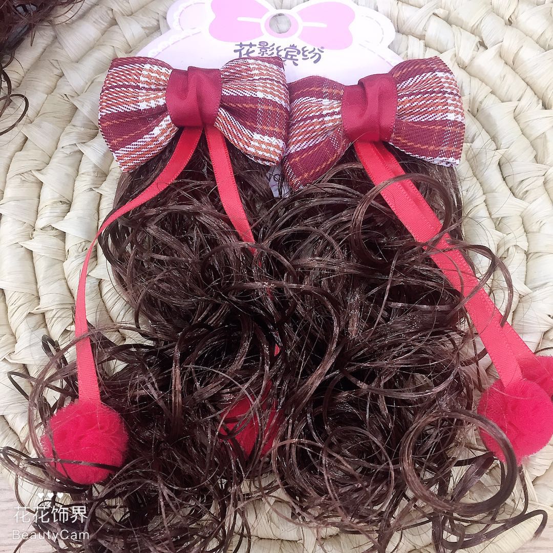 Barrettes Wig Headdress Princess Little Girl Hair Ball Ribbon Curly Hair Shape Girl Baby Hair Accessories Barrettes Wig Headdress Princess Little Girl Hair Ball Ribbon Curly Hair Shape Girl Baby Hair Accessories