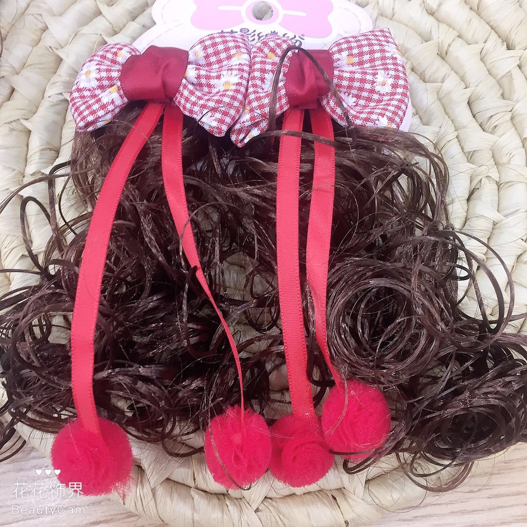Barrettes Wig Headdress Princess Little Girl Hair Ball Ribbon Curly Hair Shape Girl Baby Hair Accessories Barrettes Wig Headdress Princess Little Girl Hair Ball Ribbon Curly Hair Shape Girl Baby Hair Accessories