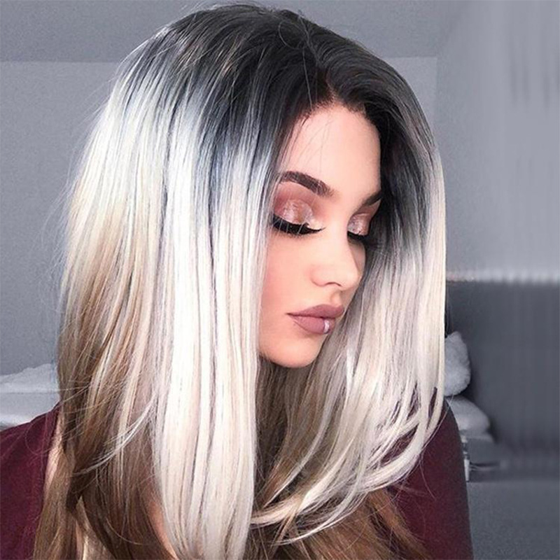 Women 'S Dyed European And American Style Wig Chemical Fiber Wig Long Straight Hair Factory Direct Sales Star Wig Chemical Fiber Wig Women 'S Dyed European And American Style Wig Chemical Fiber Wig Long Straight Hair Factory Direct Sales Star Wig Chemical Fiber Wig