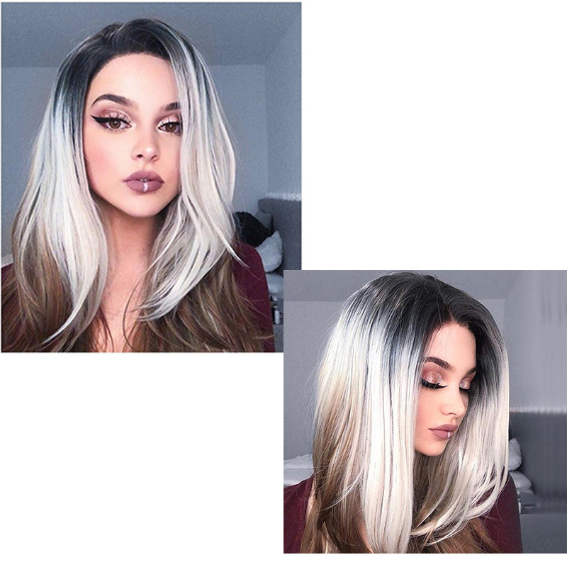 Women 'S Dyed European And American Style Wig Chemical Fiber Wig Long Straight Hair Factory Direct Sales Star Wig Chemical Fiber Wig Women 'S Dyed European And American Style Wig Chemical Fiber Wig Long Straight Hair Factory Direct Sales Star Wig Chemical Fiber Wig