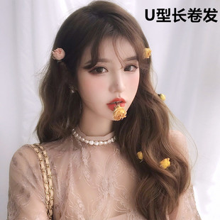 Color EarHanging Dyed Long Straight Hair Highlighting Gradient OnePiece Hair Extension Seamless Invisible Wig Set Color EarHanging Dyed Long Straight Hair Highlighting Gradient OnePiece Hair Extension Seamless Invisible Wig Set