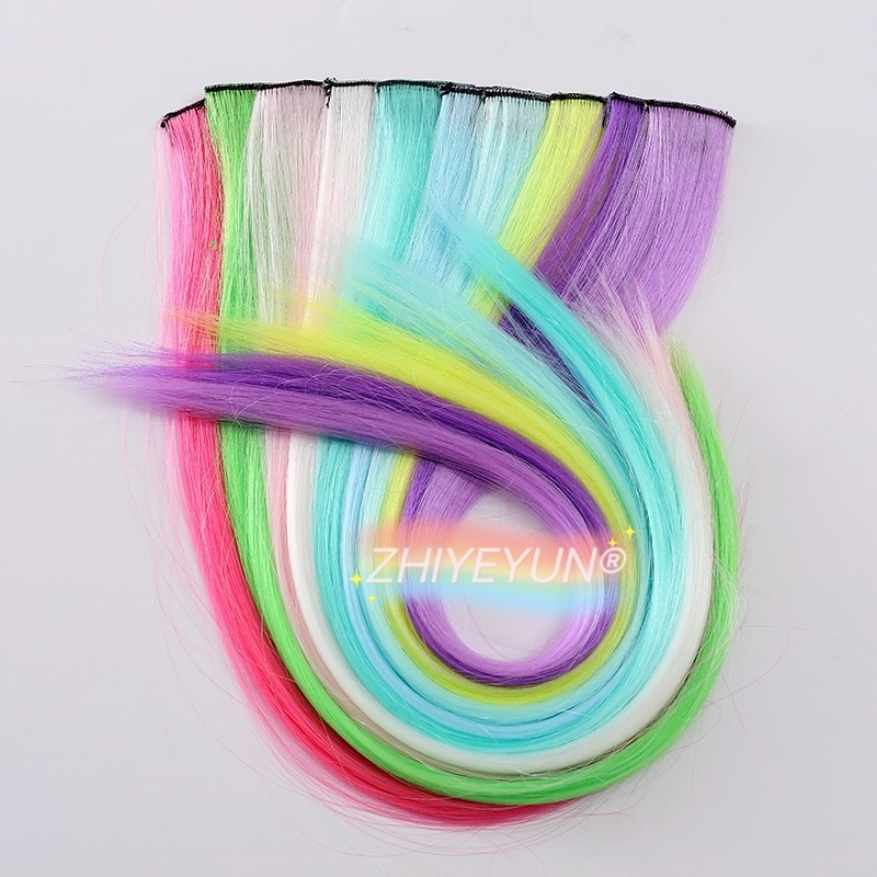 Cross-Border Chemical Fiber Wig Luminous Hair Piece Ear-Hanging Dyed Color Seamless Hair Extension Hair Piece Luminous Single Piece Hairpiece Clip Wig Cross-Border Chemical Fiber Wig Luminous Hair Piece Ear-Hanging Dyed Color Seamless Hair Extension Hair Piece Luminous Single Piece Hairpiece Clip Wig