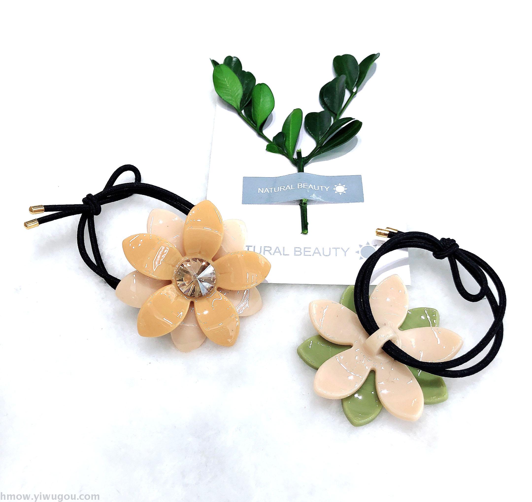 Flower hair rope South Korea Simple temperament hair ring girl Joker fascinate hair band hair hoop blonde buttons Flower hair rope South Korea Simple temperament hair ring girl Joker fascinate hair band hair hoop blonde buttons