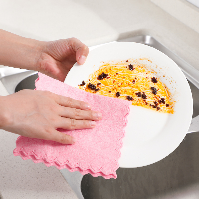 Blonde shell dishcloth kitchen absorbent towel household not easily stained with oil not easy to shed oil to remove the
