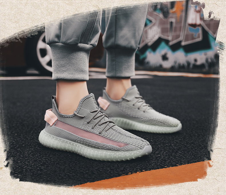 2020 hot style archaeological yellow blonde shoes for men breathable fly knit sports shoes summer shoes for men