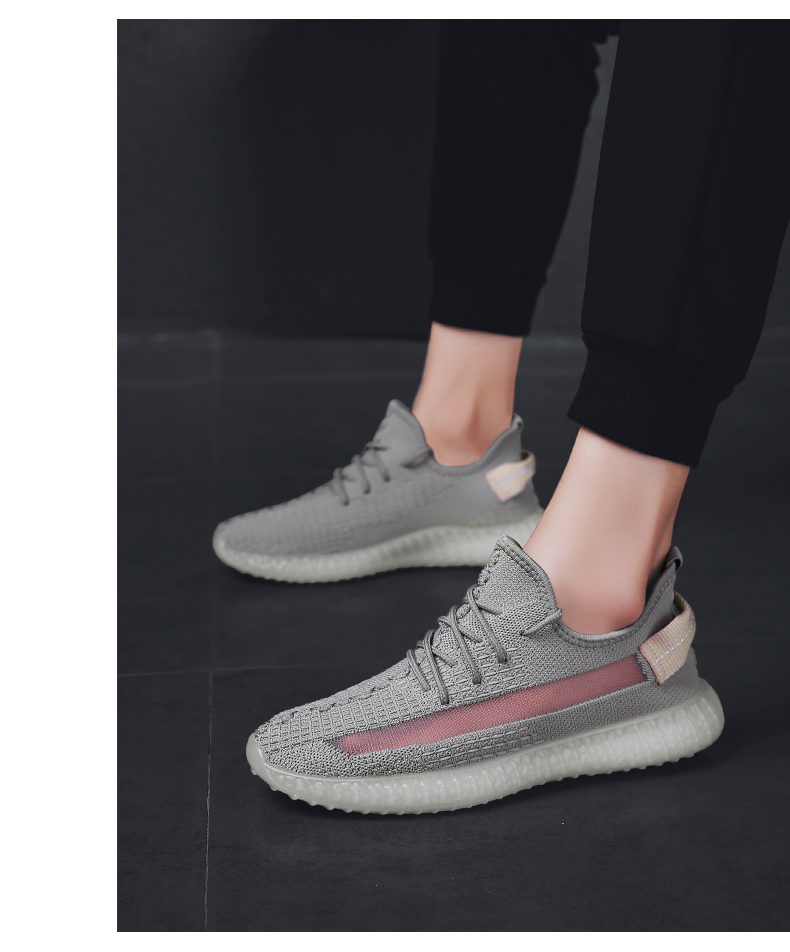 2020 hot style archaeological yellow blonde shoes for men breathable fly knit sports shoes summer shoes for men